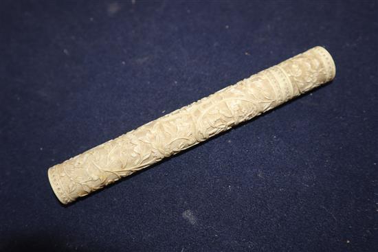 An ivory bodkin case length 15cm